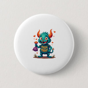 Chapa Redonda De 5 Cm Monstruo de truco o truco � camiseta de Halloween
