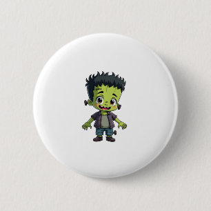 Chapa Redonda De 5 Cm Monstruo � Frankenstein � Personalizado de Hallowe