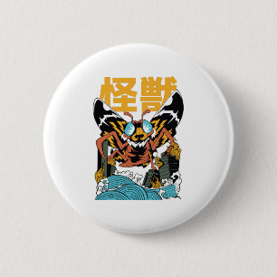 Chapa Redonda De 5 Cm Monstruo japonés kaiju