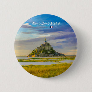 Chapa Redonda De 5 Cm Mont-Saint-Michel, Francia - Abadía Medieval