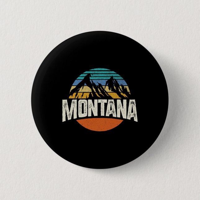 Chapa Redonda De 5 Cm Montana Mountains Retro Design Hiking Mt  (Anverso)