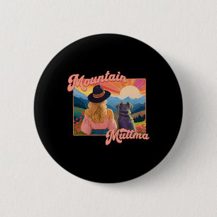 Chapa Redonda De 5 Cm Montaña Muttma Boho Perro Sendero De Camping Avent