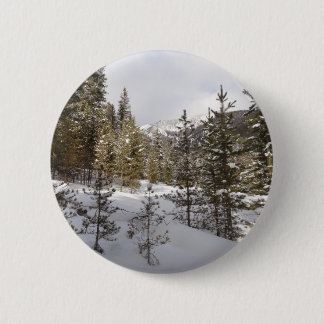 Chapa Redonda De 5 Cm Montaña nevada de invierno en Montana
