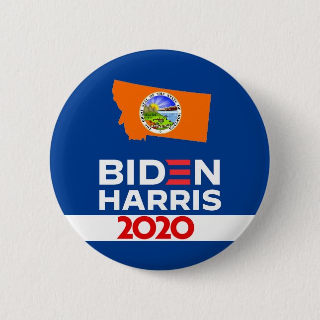 Chapa Redonda De 5 Cm Montana para Biden Harris 2020 (Anverso)