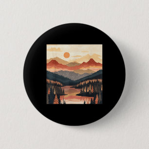 Chapa Redonda De 5 Cm Montaña Sunrise Naturaleza Senderismo Camping Al A