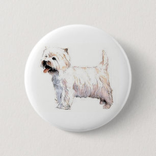 Chapa Redonda De 5 Cm Montaña Terrier blanco del oeste Westie