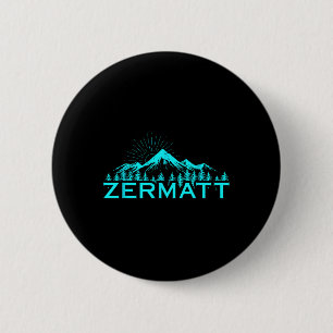 Chapa Redonda De 5 Cm Montañas de Zermatt Esquí Alpino Alpes Suizos Suiz