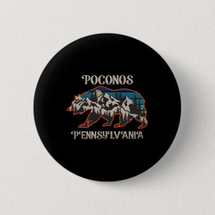 Chapa Redonda De 5 Cm Montañas del oso Poconos Pennsylvania Pa Vintage 8