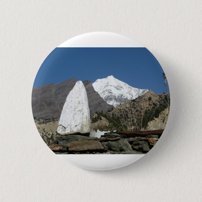 Chapa Redonda De 5 Cm Montañas en Nepal (Anverso)