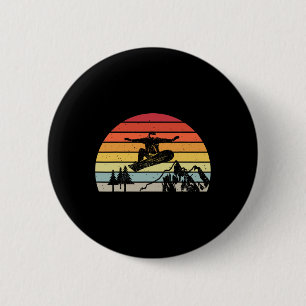 Chapa Redonda De 5 Cm Montañas Retro Vintage Snowboard Sno