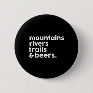 Chapa Redonda De 5 Cm Montañas Ríos Senderos Cervezas Divertido Amante D