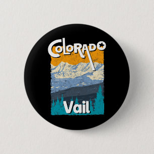 Chapa Redonda De 5 Cm Montañas rocosas del estado de la montaña de Vail 