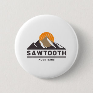 Chapa Redonda De 5 Cm Montañas Sawtooth Idaho Bosque Senderismo Al Aire
