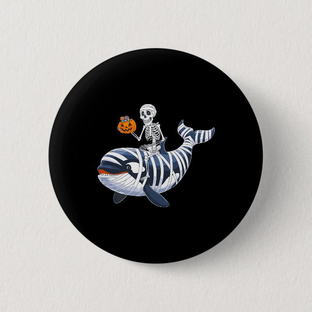 Chapa Redonda De 5 Cm Montando la momia Orca Halloween Candy Whale (Anverso)