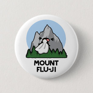Chapa Redonda De 5 Cm Monte Flu-ji Funny Mountain Pun