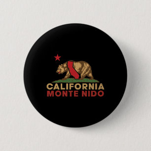 Chapa Redonda De 5 Cm Monte Nido California Vintage Oso Retro Estado