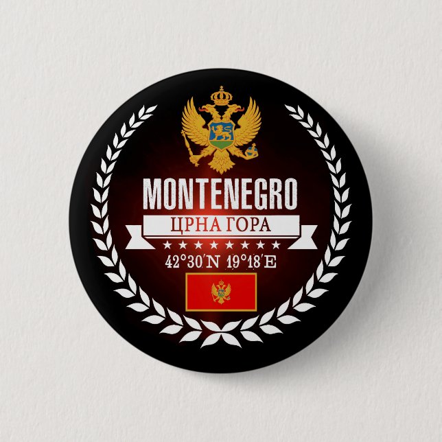 Chapa Redonda De 5 Cm Montenegro (Anverso)