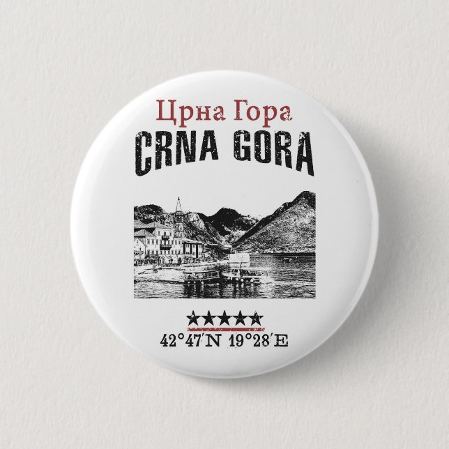 Chapa Redonda De 5 Cm Montenegro (Anverso)