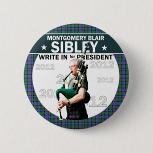 Chapa Redonda De 5 Cm Montgomery Blair Sibley para el presidente 2012