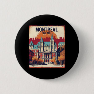 Chapa Redonda De 5 Cm Montreal Quebec Canada 1950 Viajes de época Touris