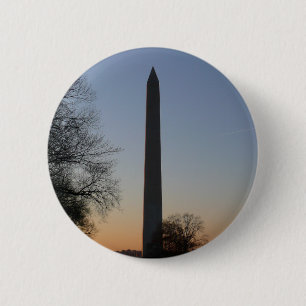 Chapa Redonda De 5 Cm Monumento a Washington al atardecer en DC