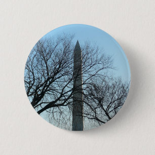 Chapa Redonda De 5 Cm Monumento a Washington en el paisaje invernal I
