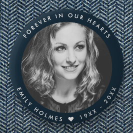 Chapa Redonda De 5 Cm Monumento moderno | Foto del Favor del Funeral Azu