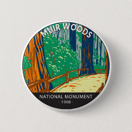 Chapa Redonda De 5 Cm Monumento nacional Muir Woods California Vintage