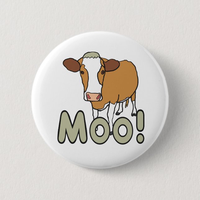 Chapa Redonda De 5 Cm Moo Cow (Anverso)