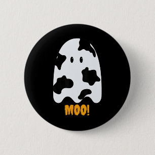 Chapa Redonda De 5 Cm ¡Moo! Curva divertida para imprimir fantasma Hallo