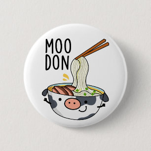 Chapa Redonda De 5 Cm Moo-don Funny Udon Pun