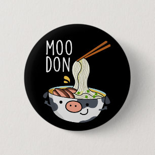 Chapa Redonda De 5 Cm Moo-don Funny Udon Pun Dark BG