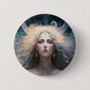 Chapa Redonda De 5 Cm Moon Goddess Fantasy Art