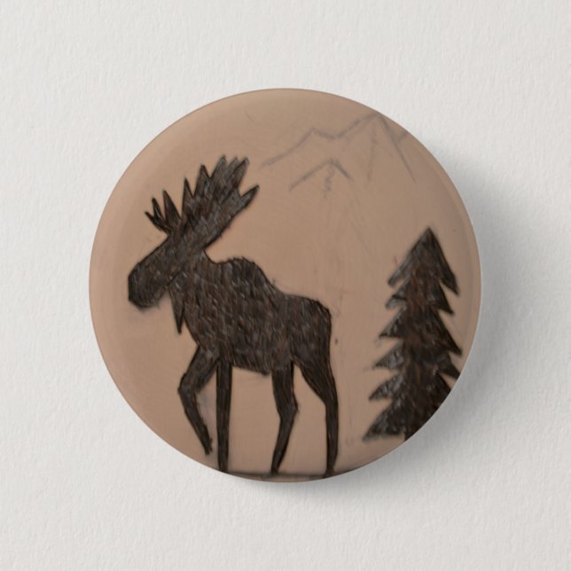 Chapa Redonda De 5 Cm Moose (Anverso)