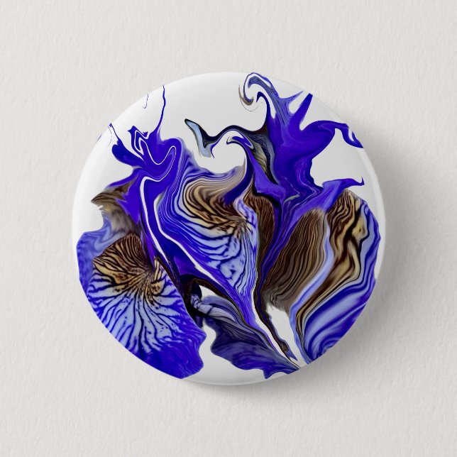 Chapa Redonda De 5 Cm Morado Iris Flower Swirls (Anverso)