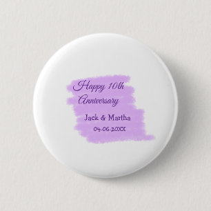 Chapa Redonda De 5 Cm Morado salpicón acuático moderno 10 aniversario