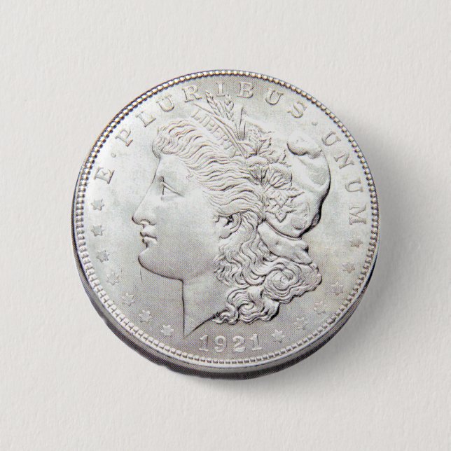 CHAPA REDONDA DE 5 CM MORGAN SILVER DOLLAR (Anverso)