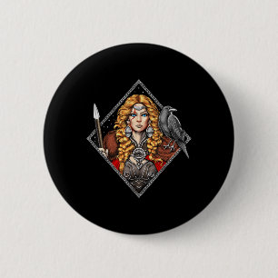 Chapa Redonda De 5 Cm Morrigan Goddess Mithología Celta Pagan Deity Of W