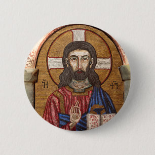 Chapa Redonda De 5 Cm Mosaico antiguo de Jesús