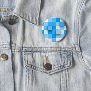 Chapa Redonda De 5 Cm mosaico de cuadros de SlipperyJoe moderno de tres-