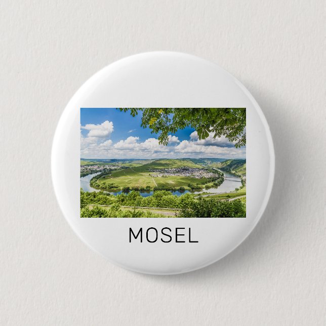 Chapa Redonda De 5 Cm Moselle Loop Trittenheim Panorama Alemania Souveni (Anverso)