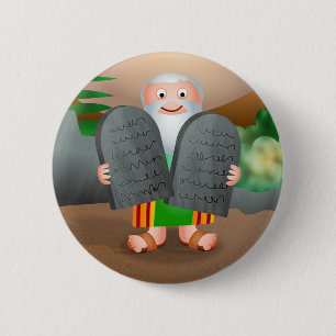 Chapa Redonda De 5 Cm Moses y la historia de la biblia de diez