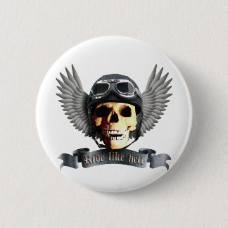 Chapa Redonda De 5 Cm Motero Skull a