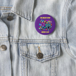 Chapa Redonda De 5 Cm Mother Son Skater Purple Graffiti Pin