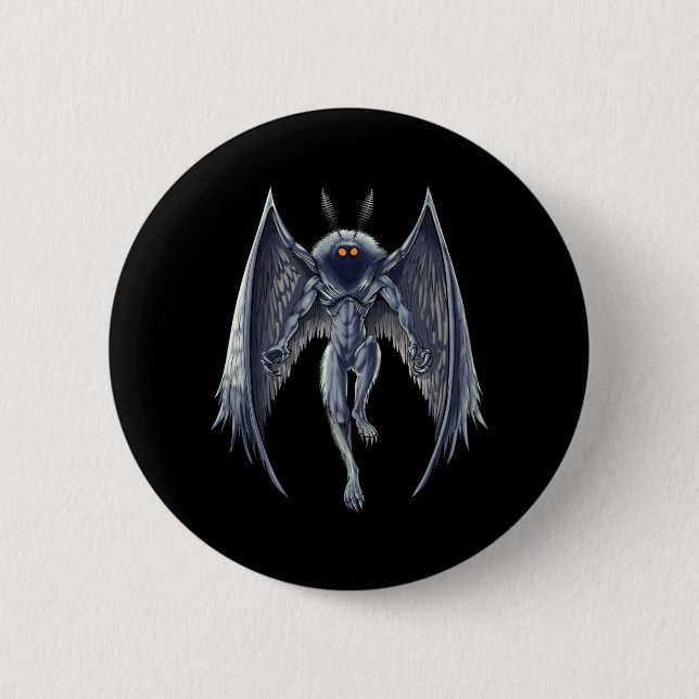 Chapa Redonda De 5 Cm Mothman Cryptid Creature (Anverso)