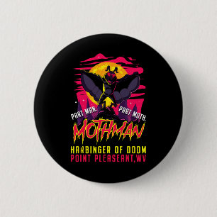 Chapa Redonda De 5 Cm Mothman Fun Cryptiinger Part Man Part Moth