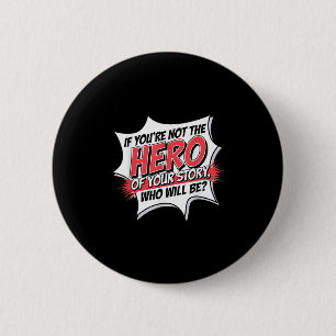Chapa Redonda De 5 Cm Motivación Hero Cita Comic Style Inspirador