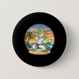 Chapa Redonda De 5 Cm Motivo de Cocodrilo de Karate Taekwondo Jiu-Jitsu 