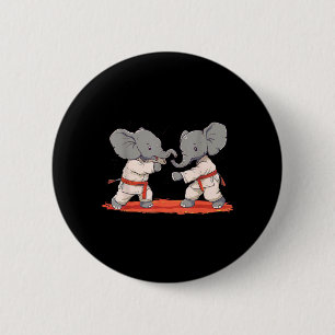 Chapa Redonda De 5 Cm Motivo de elefante de karate Taekwondo Kickboxing