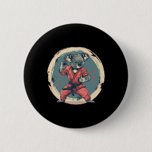 Chapa Redonda De 5 Cm Motivo de koala de karate Taekwondo Jiu-jitsu Mma 